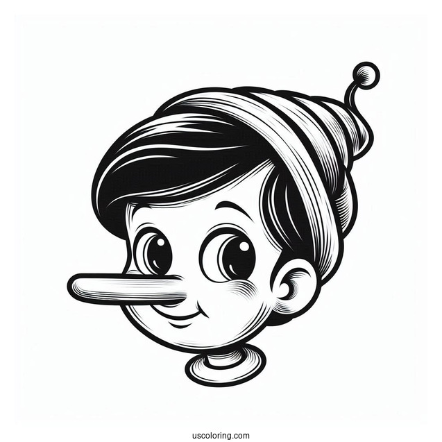 Pinocchio Coloring Page With Super Long Nose For Lying