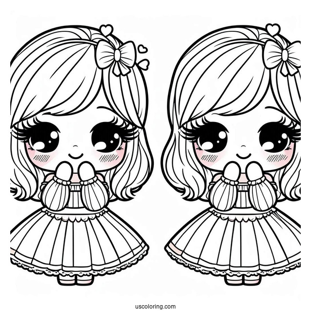 Female Shy Guy Coloring Page With Lashes And Dress