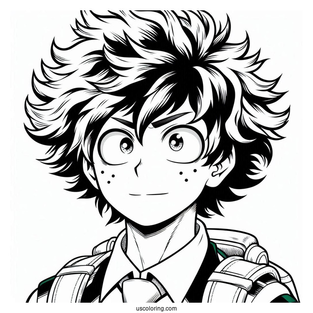 My Hero Academia Deku Coloring Page Poster