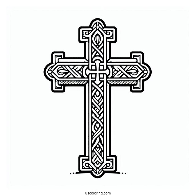 Easy Cross Coloring Sheet For Kids
