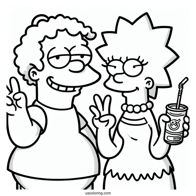 Simpsons Coloring Pages Of Cool Patty And Selma Bouvier