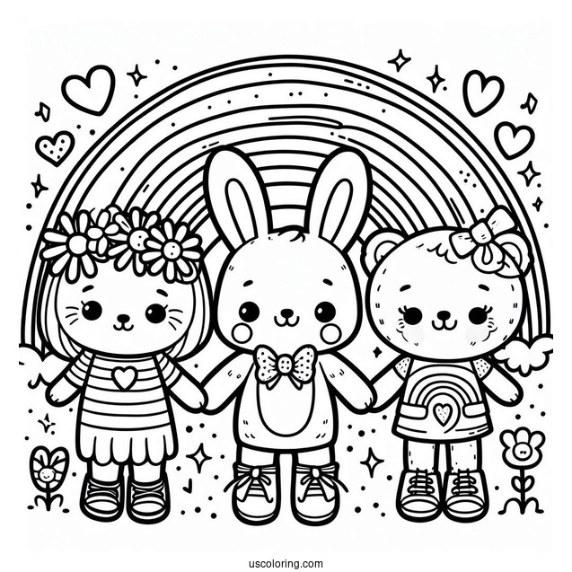 Detailed Rainbow Friends Coloring Page Poster