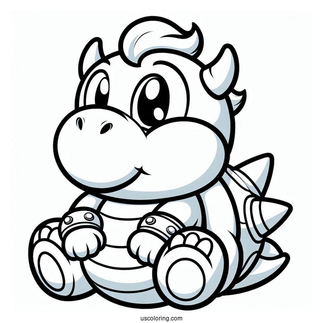 Simple To Color Baby Bowser