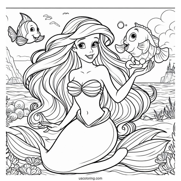 Ariel With Her Sea Creature Friends