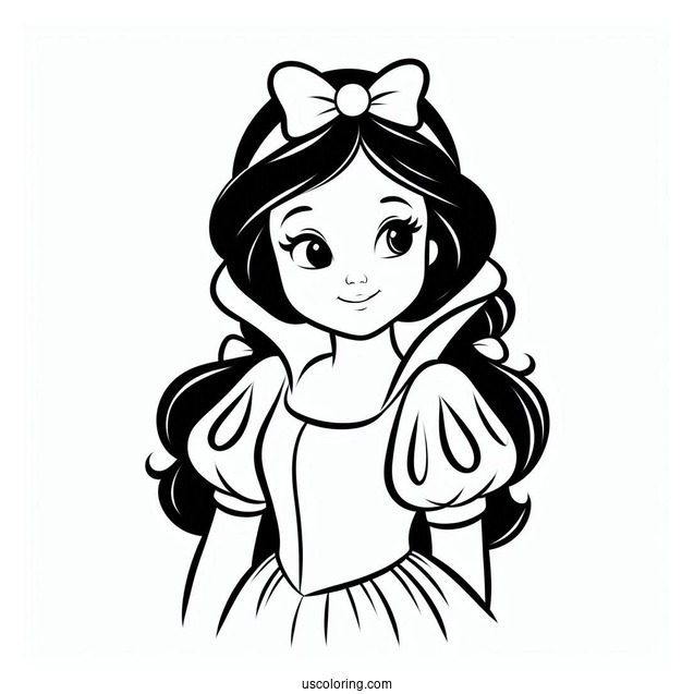 Easy Outline Of Snow White To Color For Kids