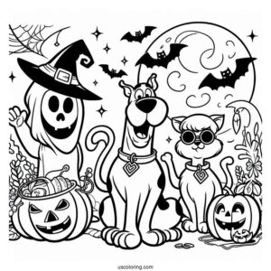Halloween Themed Scooby-Doo Coloring Sheet