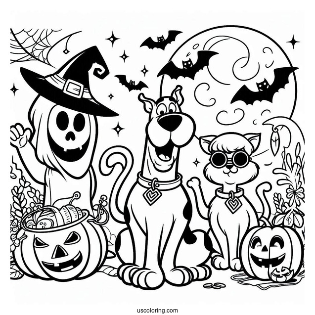 Halloween Themed Scooby-Doo Coloring Sheet