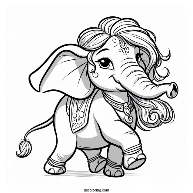 Tantor Elephant From Tarzan Coloring Page