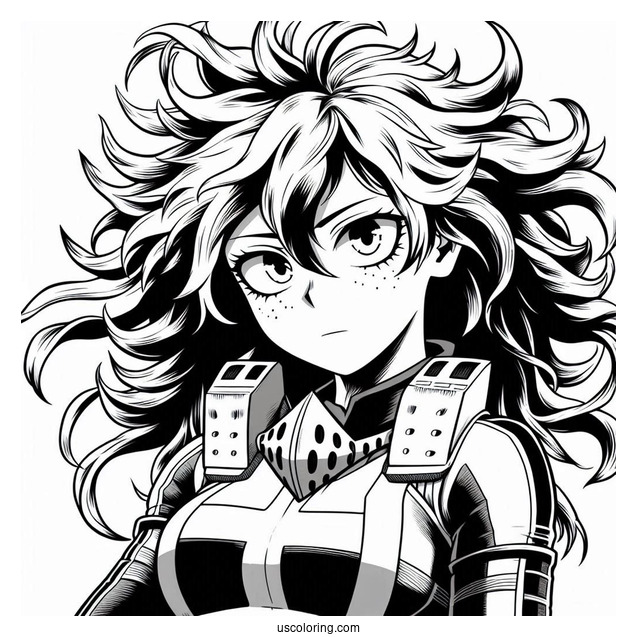 My Hero Academia Coloring Page Of Detaled Izuku Midoriya