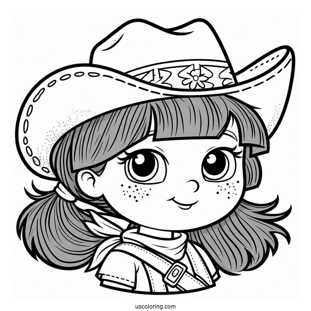 Dora The Explorer As a Cowgirl Coloring Page