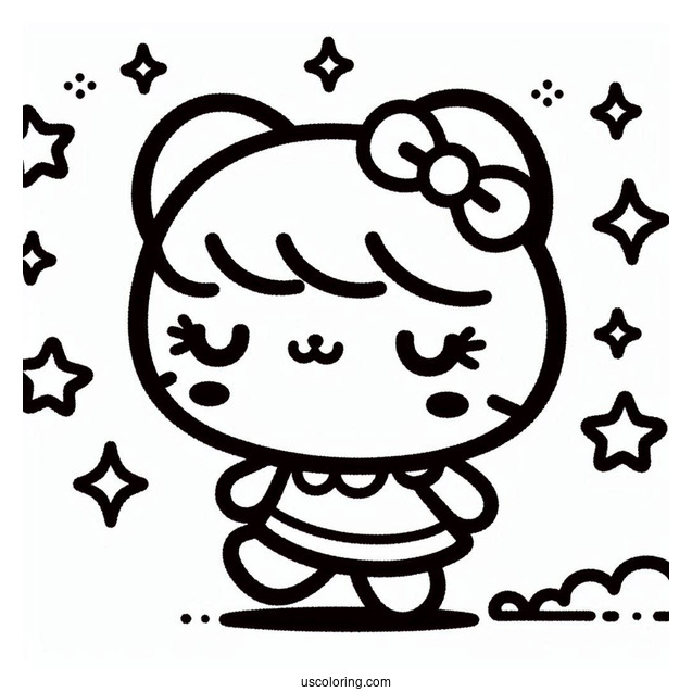 Sanrio Coloring Pages Of Kawaii Kuromi Walking