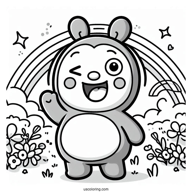 Pororo Coloring Page Of Rody Grinning And Waving