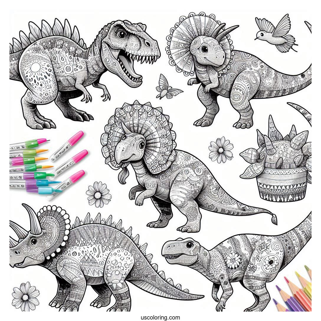 Dinosaur Coloring Pages (Free PDF Printables)