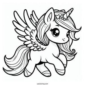 Chibi Pegasus Coloring Page For Preschoolers