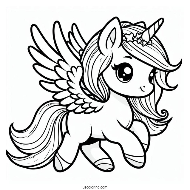 Chibi Pegasus Coloring Page For Preschoolers