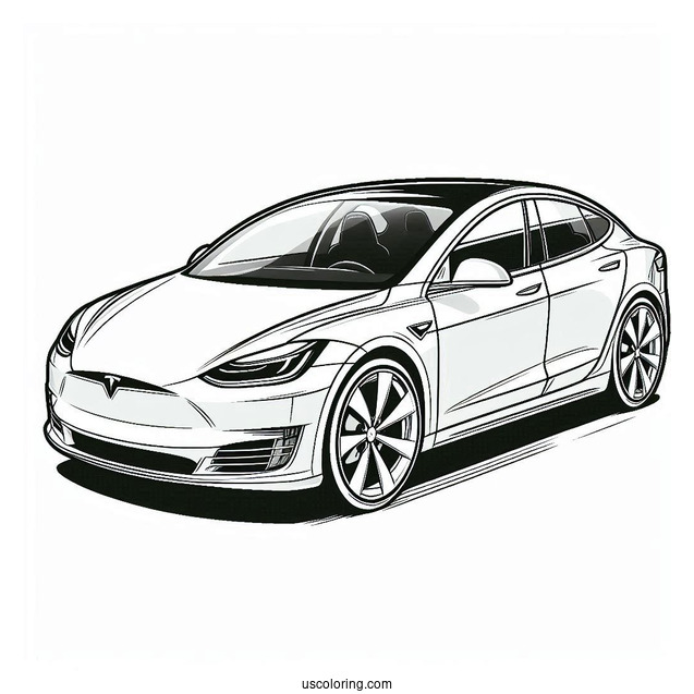 Coloring Page Of Tesla Model Y