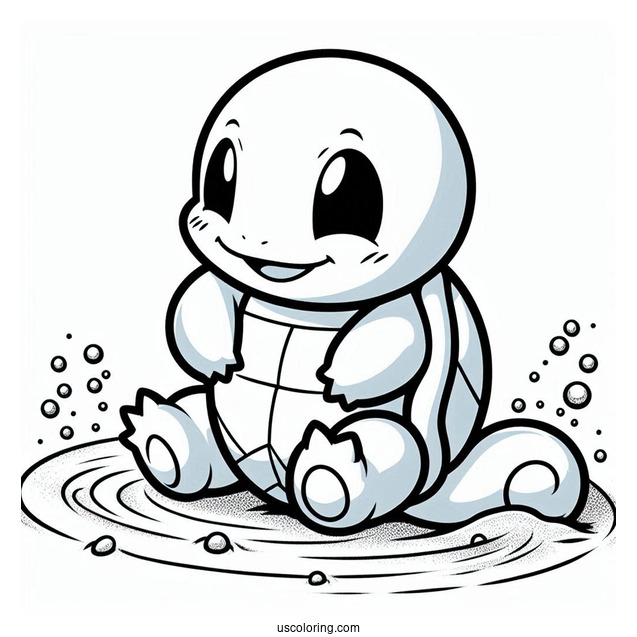 Squirtle Coloring Page Rolling On Sand