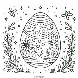 Polka Dots And Curvy Lines Easter Egg Design For Preschoolers