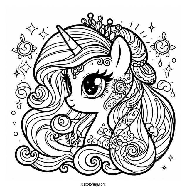 Coloring Sheet of Equestria Girls Principal Celestria