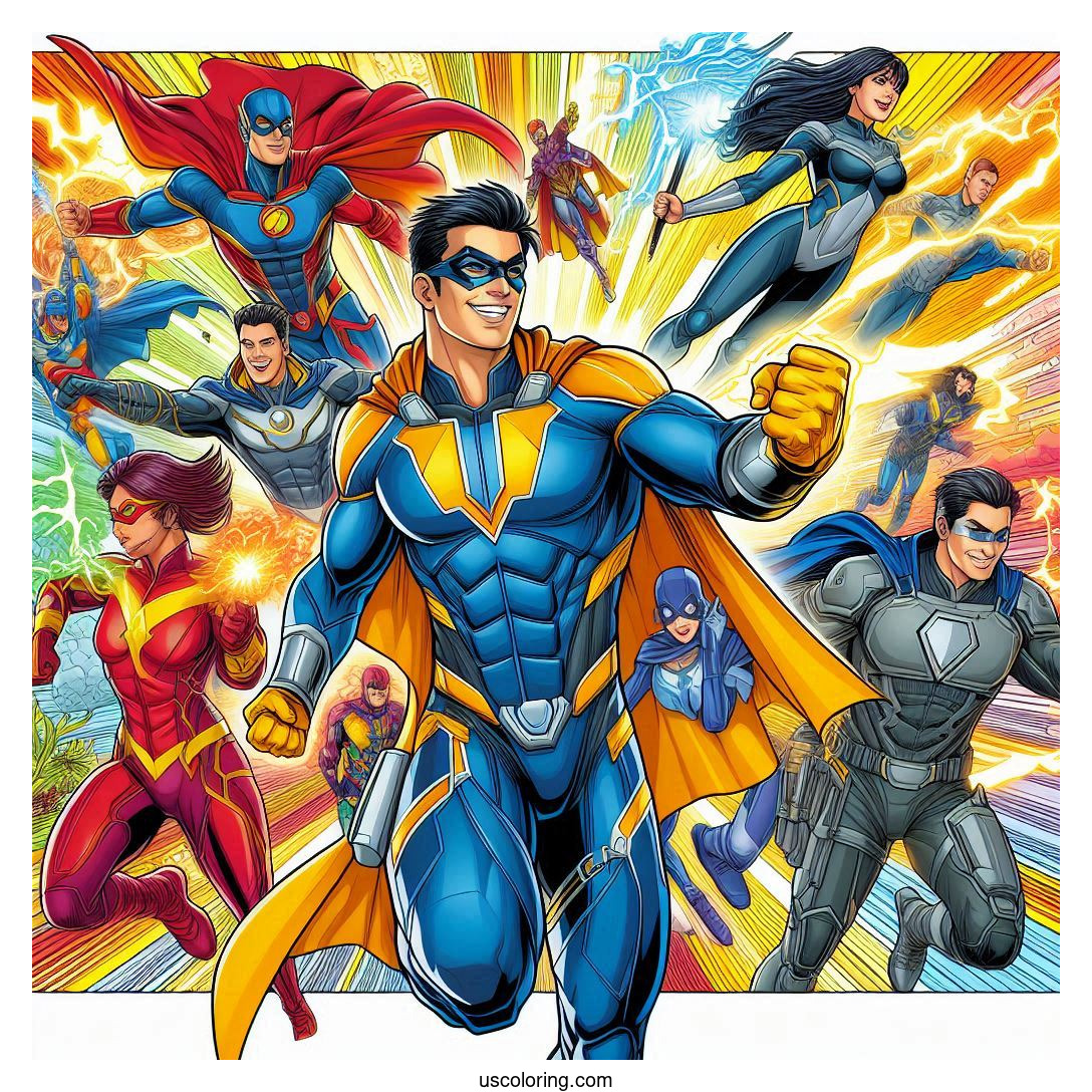 superhero coloring pages feature image