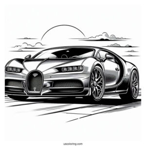 Bugatti Coloring Page EB Concept on the Road