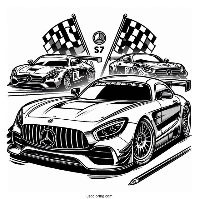 Mercedes Sports Car To Color