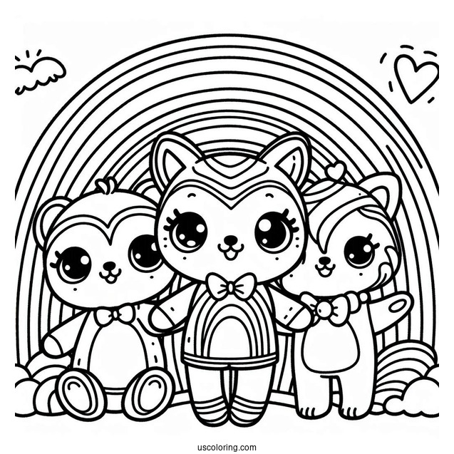 Detailed Rainbow Friends Coloring Page Poster