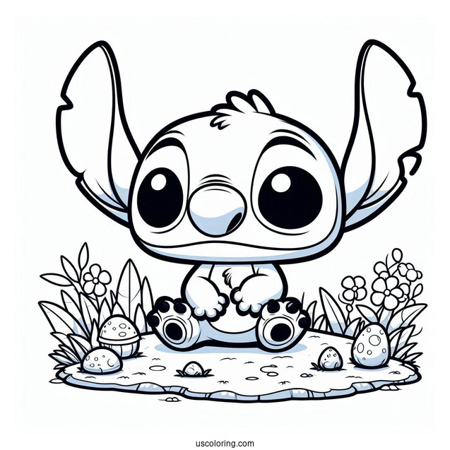 Cute Stitch Funko Pop Coloring Page