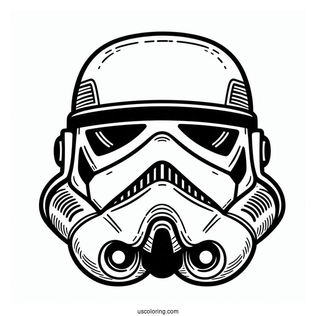 Simple Stormtrooper Coloring Page Helmet For Kids