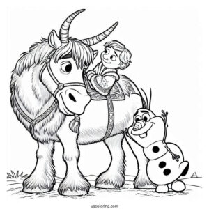Coloring Page Of Sven And Olaf