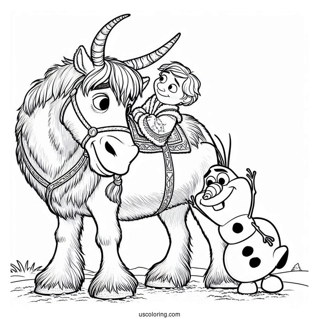 Coloring Page Of Sven And Olaf