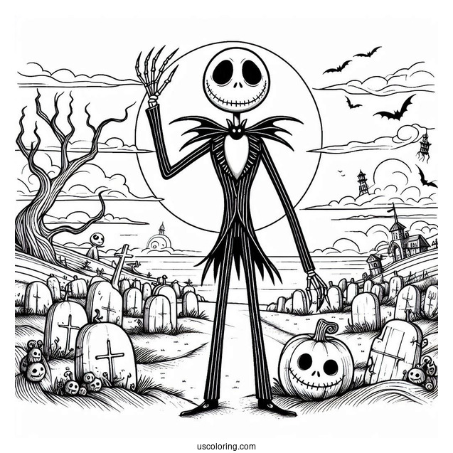 Jack Skellington In Cemetery