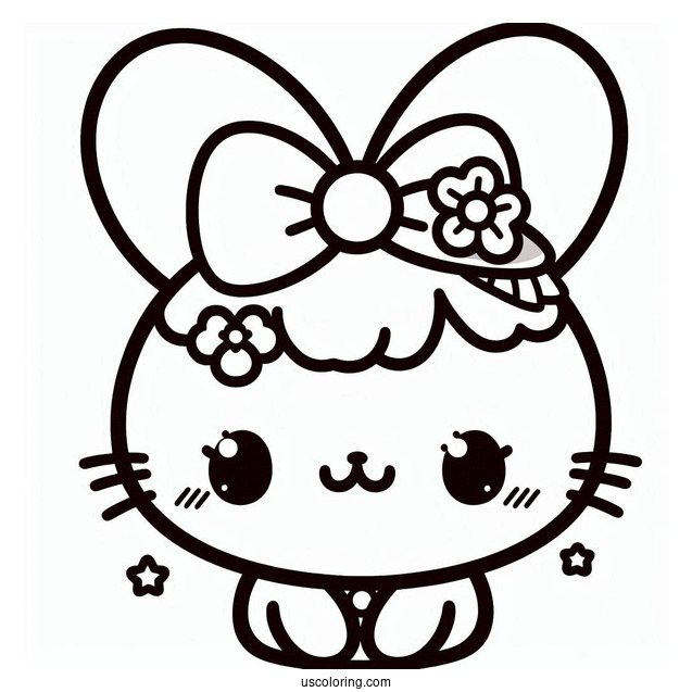 Pompompurin With Ear Up Coloring Page For Preschoolers
