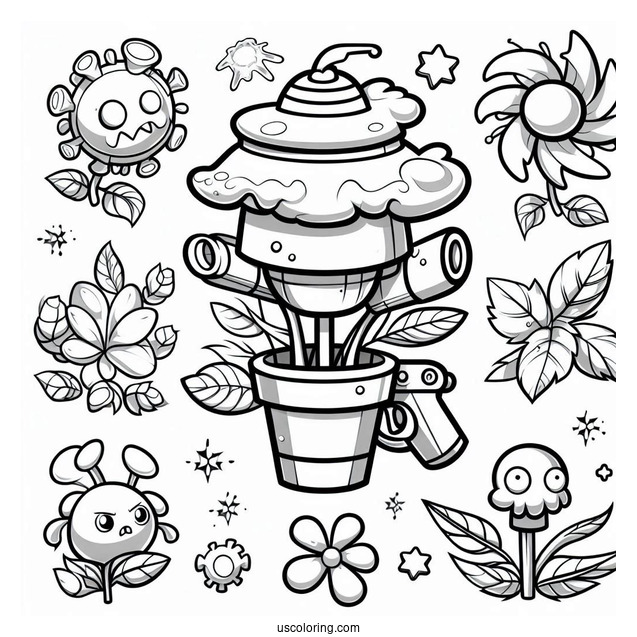 Ice Peashooter To Color