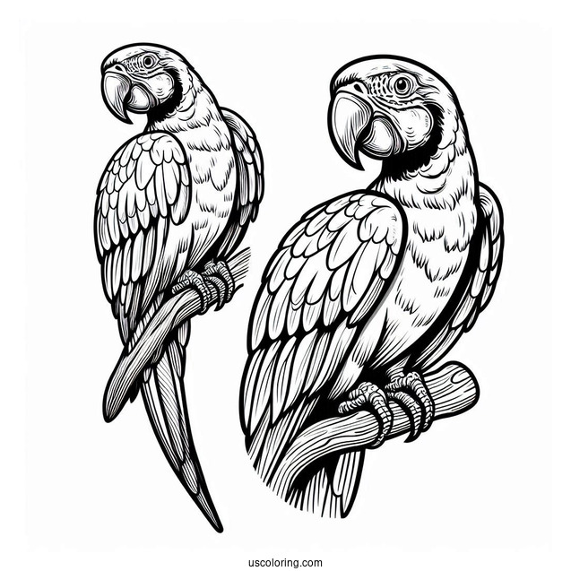 Macaw Parrot Coloring Sheet