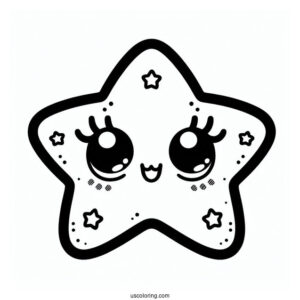 Kawaii Female Starfish Coloring Page