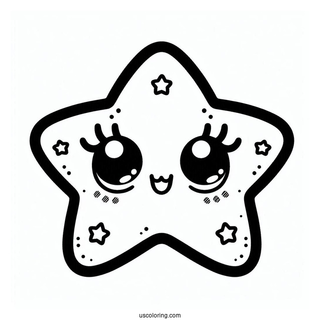 Kawaii Female Starfish Coloring Page