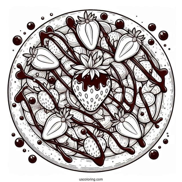 Dessert Pizza With Strawberries And Chocolate