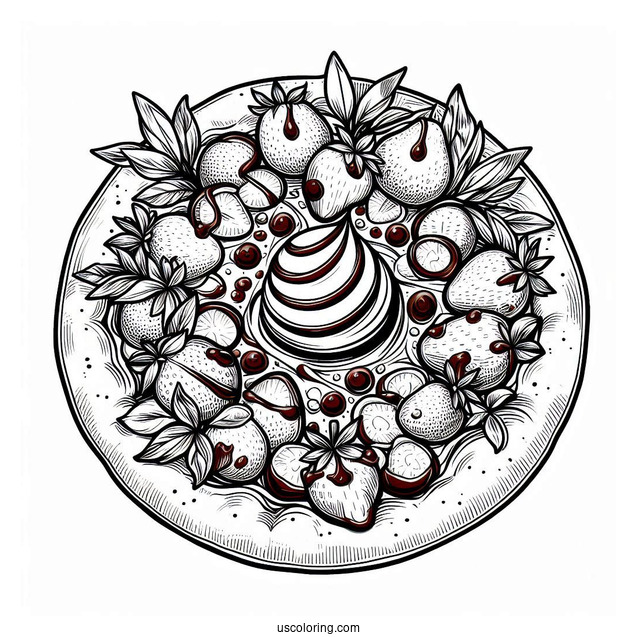 Dessert Pizza With Strawberries And Chocolate