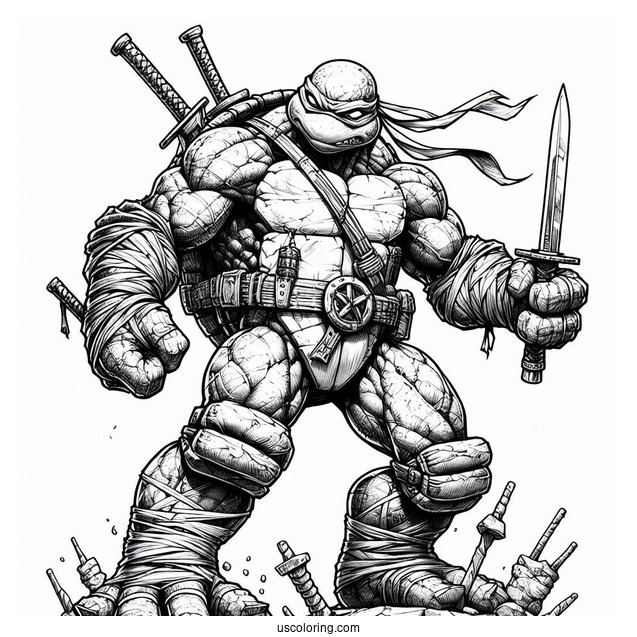 Ninja Turtles Coloring Page Of Detailed Rocksteady