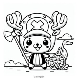 One Piece Coloring Page Of Tony Tony Chopper For Preschoolers