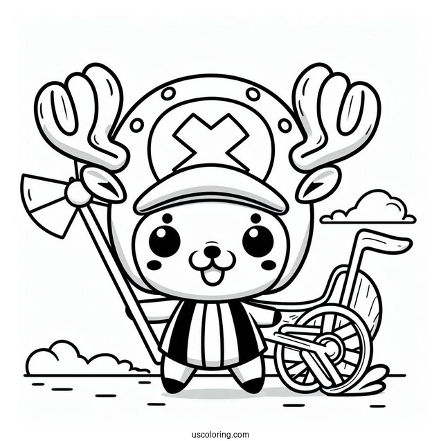 One Piece Coloring Page Of Tony Tony Chopper For Preschoolers