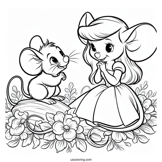 Jaq And Gus Mice From Cinderella To Color
