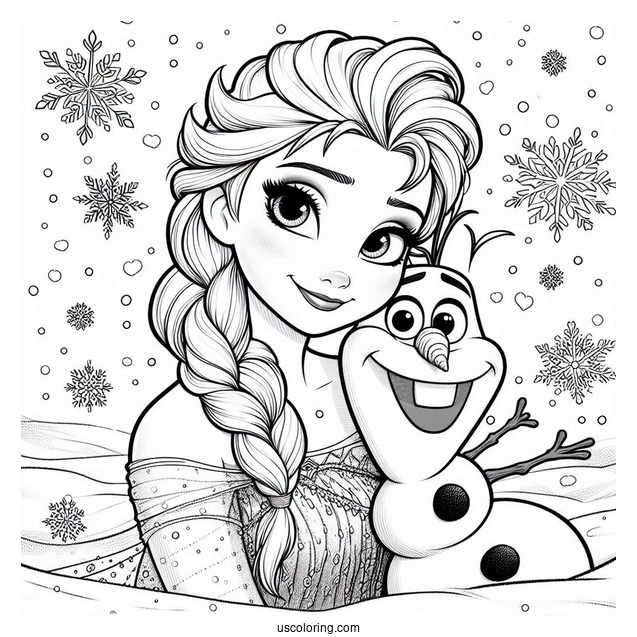 Young Elsa And Olaf In The Snow