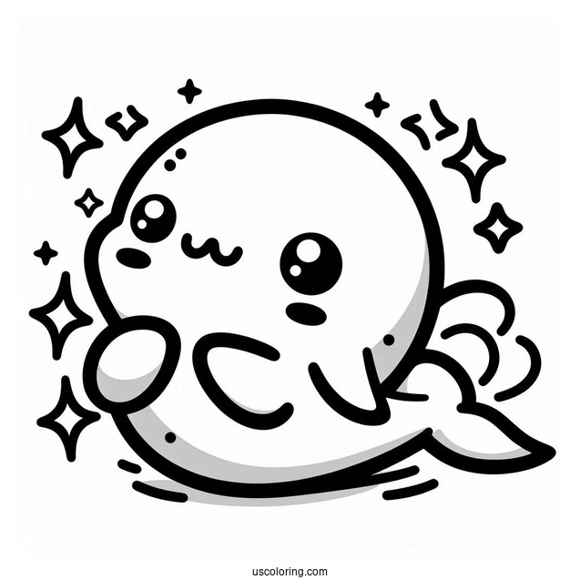Cute Kawaii Dolphin To Color