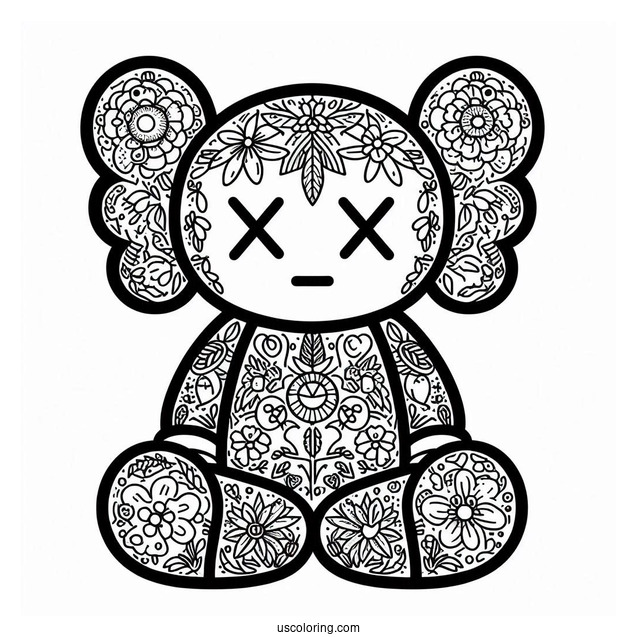 Hippie Dissected KAWS Coloring Page Companion