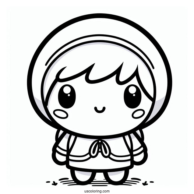 Easy Shy Guy Coloring Page Outline For Kids