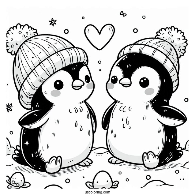 Two Australian Little Penguins Coloring In