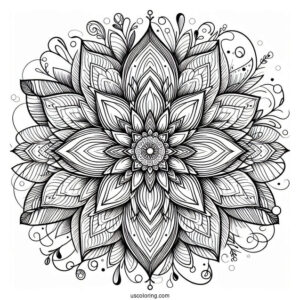 Intricate Flower Mandala Coloring Page