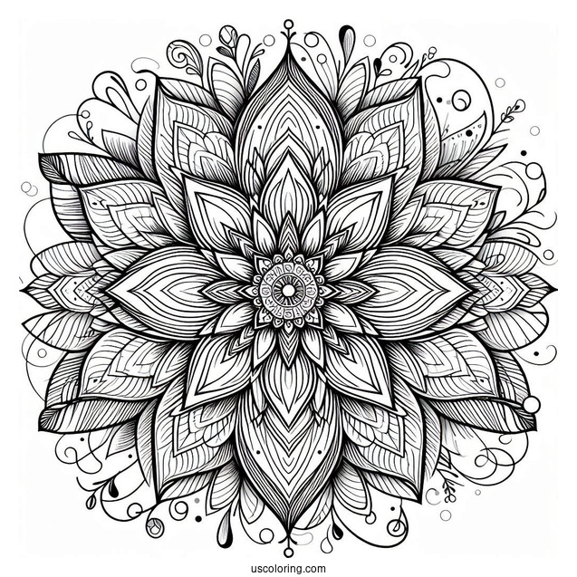 Intricate Flower Mandala Coloring Page